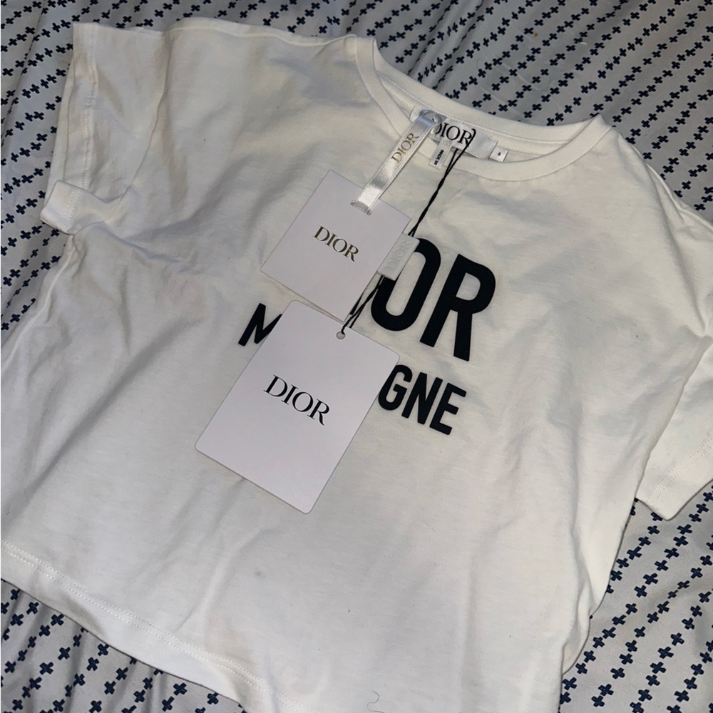 White and black kids christrian dior t shirt